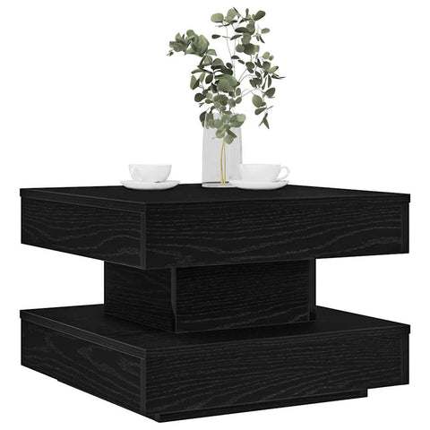 vidaXL Coffee Table 360-Degree Rotatable Black 50x50x34.5 cm