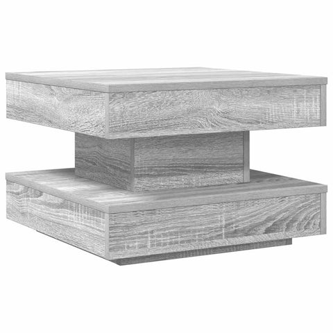 vidaXL Coffee Table 360-Degree Rotatable Grey Sonoma 50x50x34.5 cm