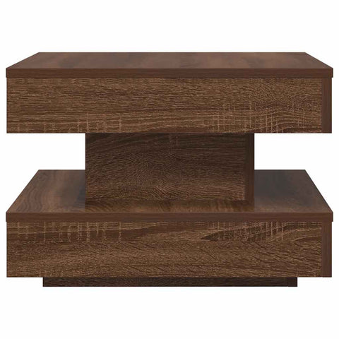 vidaXL Coffee Table 360-Degree Rotatable Brown Oak 50x50x34.5 cm