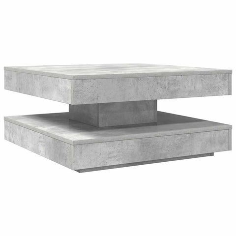 vidaXL Coffee Table 360-Degree Rotatable Concrete Grey 70x70x34.5 cm