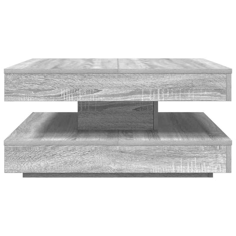 vidaXL Coffee Table 360-Degree Rotatable Grey Sonoma 70x70x34.5 cm