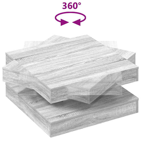 vidaXL Coffee Table 360-Degree Rotatable Grey Sonoma 70x70x34.5 cm
