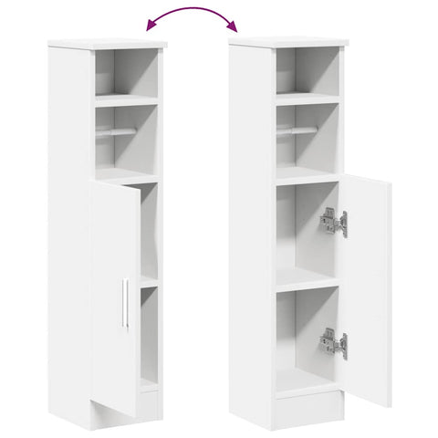 vidaXL Bathroom Cabinet with Roll Holder White 20.5x22x90 cm