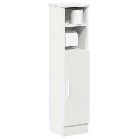 vidaXL Bathroom Cabinet with Roll Holder White 20.5x22x90 cm