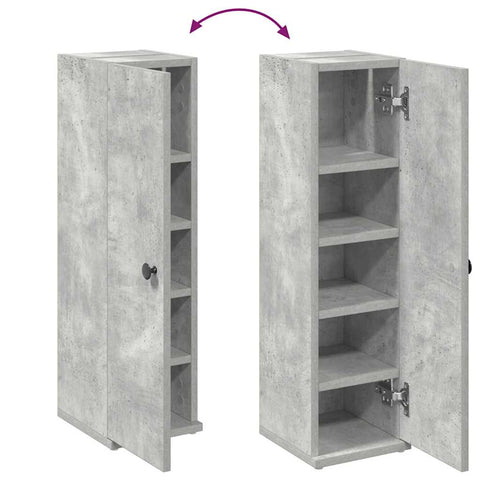 vidaXL Bathroom Cabinet with Roll Holder Concrete Grey 20.5x22x72 cm