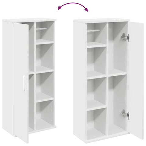 vidaXL Bathroom Cabinet with Roll Holder White 39x22x90 cm