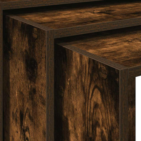 vidaXL Nesting Tables 3 pcs Smoked Oak Engineered Wood