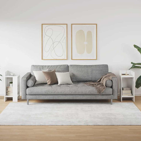 vidaXL Side Tables 2 pcs with Shelf White 25.5x27x60 cm