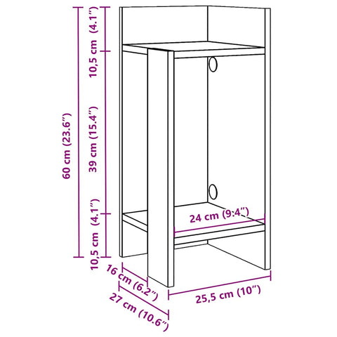 vidaXL Side Tables 2 pcs with Shelf White 25.5x27x60 cm