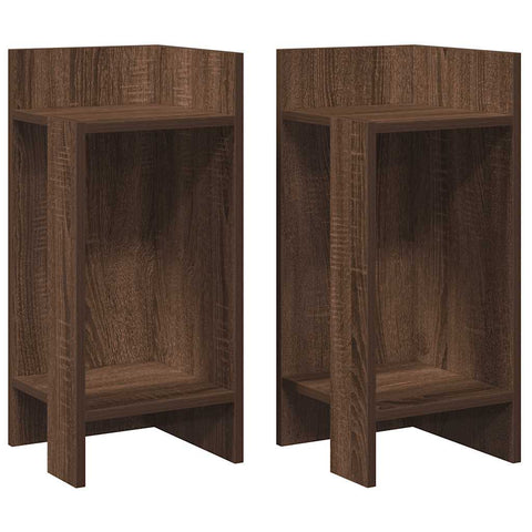 vidaXL Side Tables 2 pcs with Shelf Brown Oak 25.5x27x60 cm