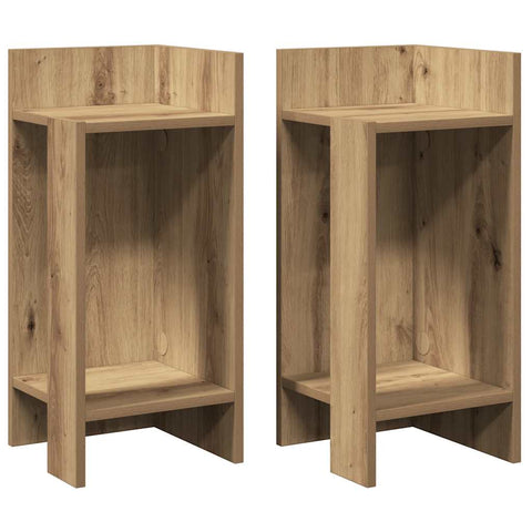 vidaXL Side Tables 2 pcs with Shelf Artisan Oak 25.5x27x60 cm