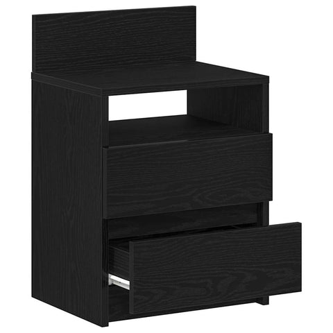 vidaXL Bedside Cabinet with 2 Drawers Black 40x33x60 cm