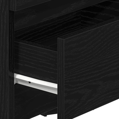 vidaXL Bedside Cabinet with 2 Drawers Black 40x33x60 cm