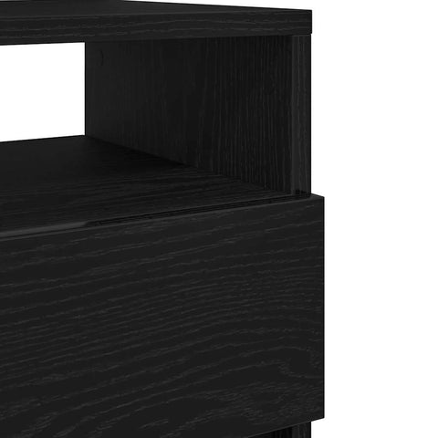 vidaXL Bedside Cabinet with 2 Drawers Black 40x33x60 cm