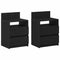 vidaXL Bedside Cabinets 2 pcs with 2 Drawers Black 40x33x60 cm