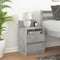 vidaXL Bedside Cabinet with 2 Drawers Concrete Grey 40x33x60 cm