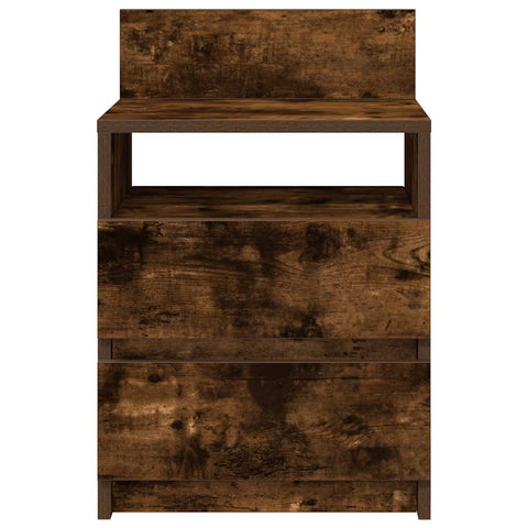 vidaXL Bedside Cabinet with 2 Drawers Smoked Oak 40x33x60 cm
