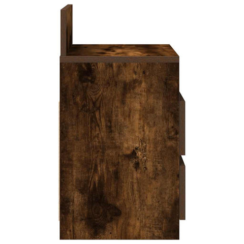 vidaXL Bedside Cabinet with 2 Drawers Smoked Oak 40x33x60 cm