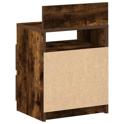 vidaXL Bedside Cabinet with 2 Drawers Smoked Oak 40x33x60 cm