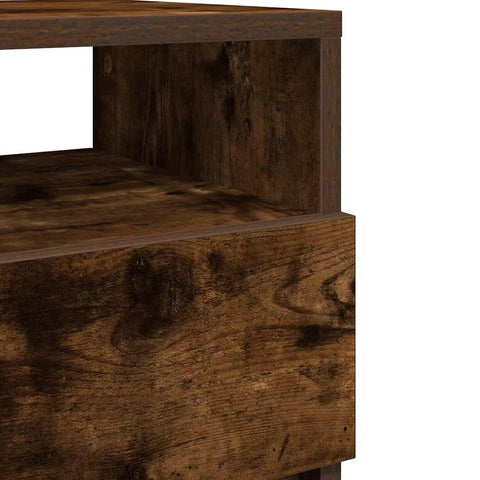 vidaXL Bedside Cabinet with 2 Drawers Smoked Oak 40x33x60 cm