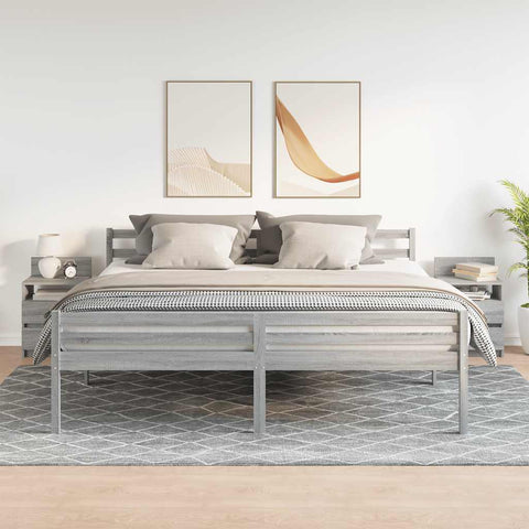 vidaXL Bedside Cabinets 2 pcs with 2 Drawers Grey Sonoma 40x33x60 cm