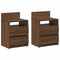 vidaXL Bedside Cabinets 2 pcs with 2 Drawers Brown Oak 40x33x60 cm