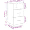 vidaXL Bedside Cabinet with 2 Drawers White 36x36x68 cm