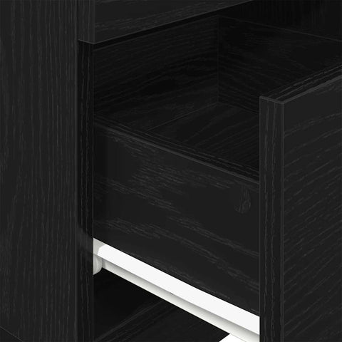 vidaXL Bedside Cabinet with 2 Drawers Black 36x36x68 cm
