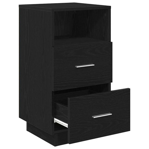 vidaXL Bedside Cabinets 2 pcs with 2 Drawers Black 36x36x68 cm