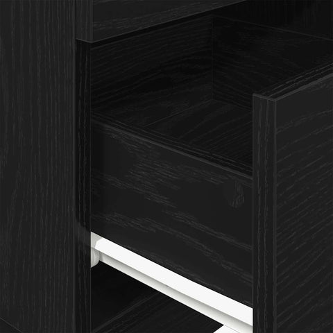 vidaXL Bedside Cabinets 2 pcs with 2 Drawers Black 36x36x68 cm
