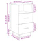 vidaXL Bedside Cabinet with 2 Drawers Smoked Oak 36x36x68 cm