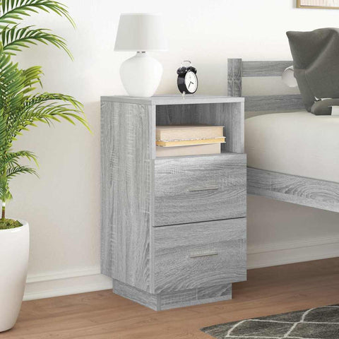 vidaXL Bedside Cabinet with 2 Drawers Grey Sonoma 36x36x68 cm