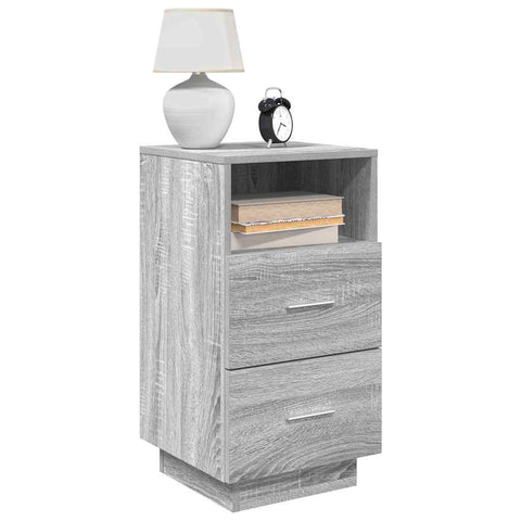 vidaXL Bedside Cabinets 2 pcs with 2 Drawers Grey Sonoma 36x36x68 cm