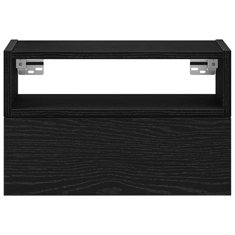 vidaXL Wall-mounted Bedside Cabinet Black 45x26x28.5 cm