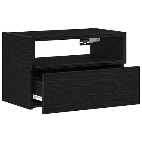 vidaXL Wall-mounted Bedside Cabinet Black 45x26x28.5 cm