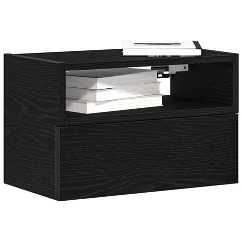 vidaXL Wall-mounted Bedside Cabinet Black 45x26x28.5 cm