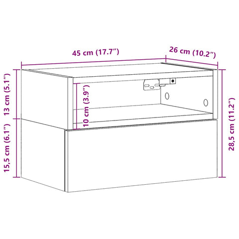 vidaXL Wall-mounted Bedside Cabinets 2 pcs Sonoma Oak 45x26x28.5 cm