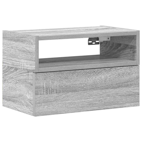 vidaXL Wall-mounted Bedside Cabinet Grey Sonoma 45x26x28.5 cm