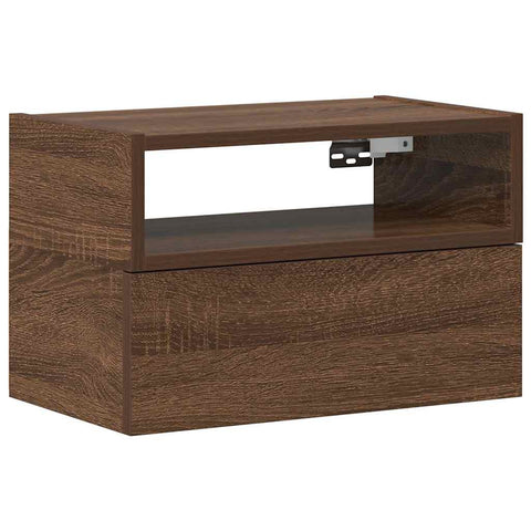 vidaXL Wall-mounted Bedside Cabinet Brown Oak 45x26x28.5 cm