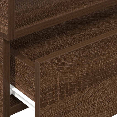 vidaXL Wall-mounted Bedside Cabinet Brown Oak 45x26x28.5 cm