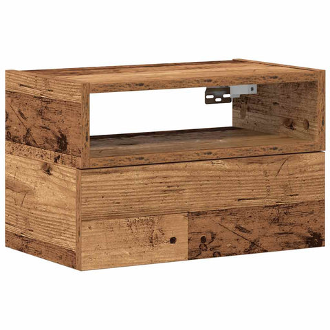 vidaXL Wall-mounted Bedside Cabinet Old Wood 45x26x28.5 cm