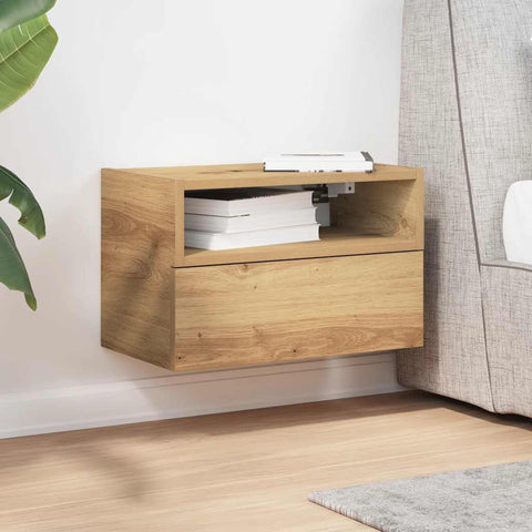 vidaXL Wall-mounted Bedside Cabinet Artisan Oak 45x26x28.5 cm