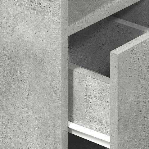 vidaXL Bedside Cabinet with Drawer Concrete Grey 25x31x66 cm