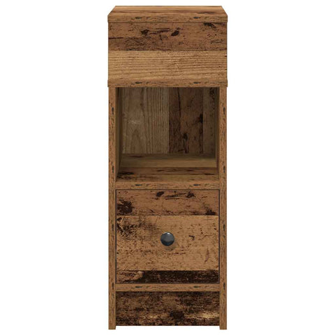 vidaXL Bedside Cabinet with Drawer Old Wood 25x31x66 cm