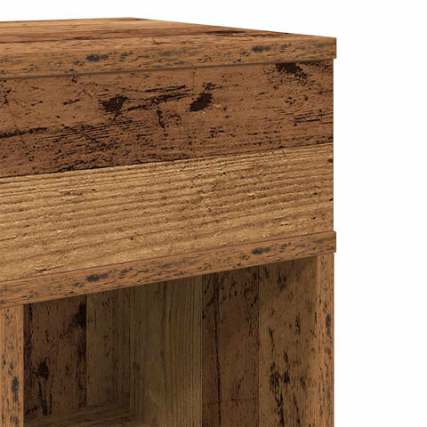 vidaXL Bedside Cabinet with Drawer Old Wood 25x31x66 cm