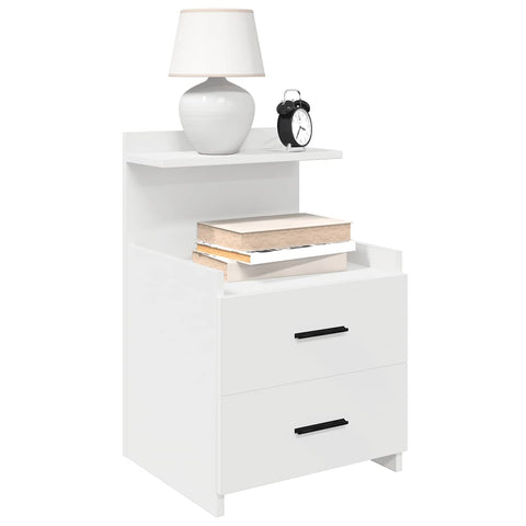 vidaXL Bedside Cabinet with 2 Drawers White 40x36.5x62 cm