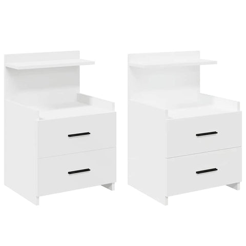 vidaXL Bedside Cabinets 2 pcs with 2 Drawers White 40x36.5x62 cm