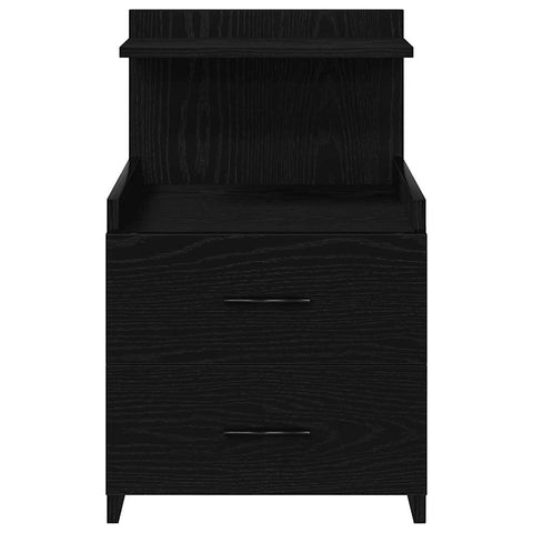 vidaXL Bedside Cabinet with 2 Drawers Black 40x36.5x62 cm