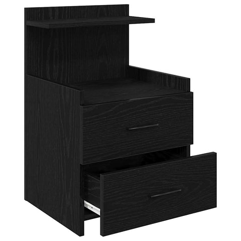 vidaXL Bedside Cabinet with 2 Drawers Black 40x36.5x62 cm