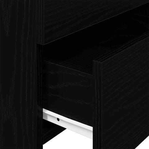 vidaXL Bedside Cabinet with 2 Drawers Black 40x36.5x62 cm